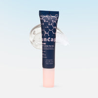 Uncap Tube of Unicap Anti Acne PM Gel on a light blue background.